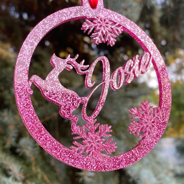 Personalized Sparkly Shiny Christmas Ornament|Christmas Ornament|Personalized Ornament|Christmas Tree Ornament|Family Ornament|Gift Ornament