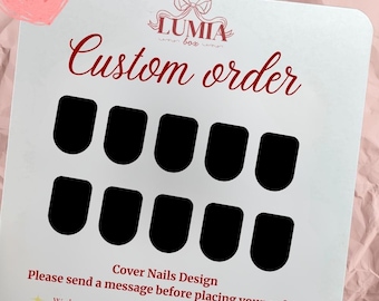 Custom Handmade Press On Nails, Personalized Cover Nail Design, Custom Nail Art Set