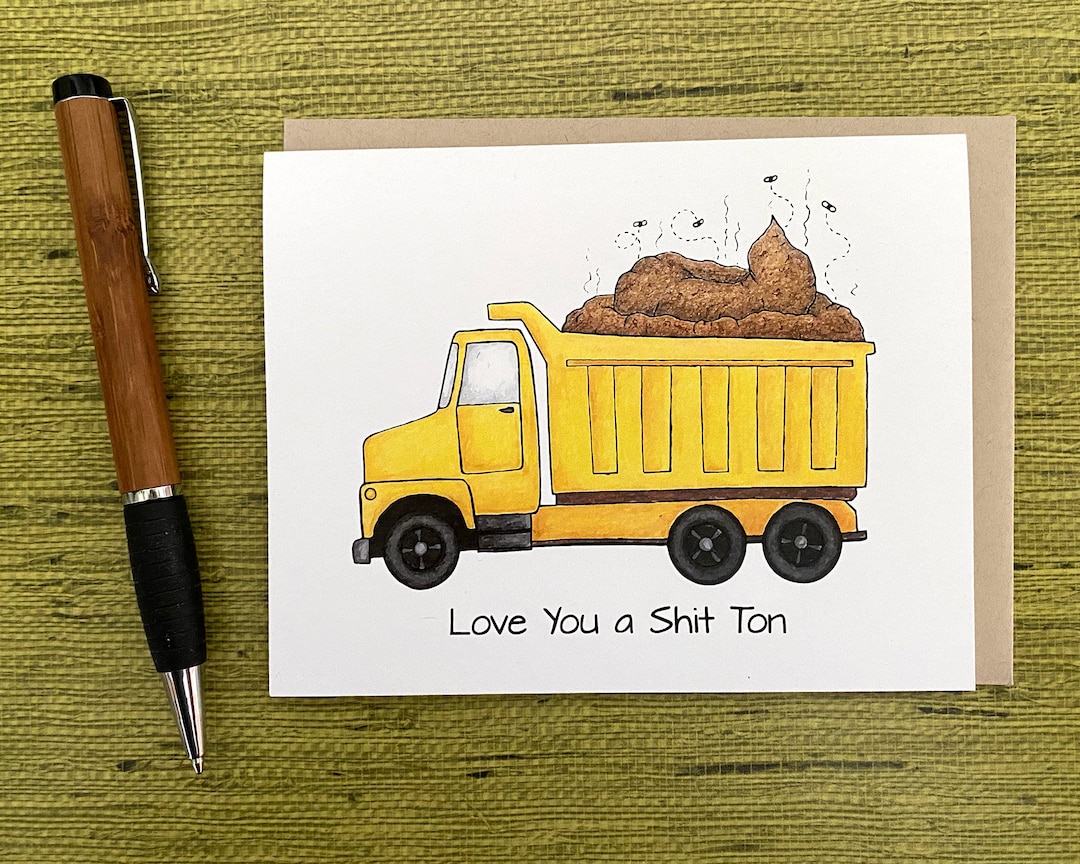 6-PACK Love You a Shit Ton Card Funny Valentines Card Unique I Love You ...
