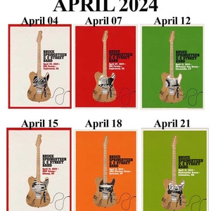 Bruce Springsteen and & the E-Street Band World Tour Columbus, OH April 21st, 2024 Custom Date And City Tour 2023 Poster zdjęcie 1