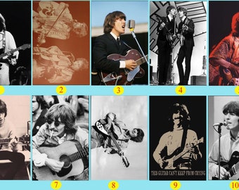 George Harrison Playing Guitar Movie Poster, Wall Art Film Print, Art Poster for Gift, Home Decor Poster, (No Frame)