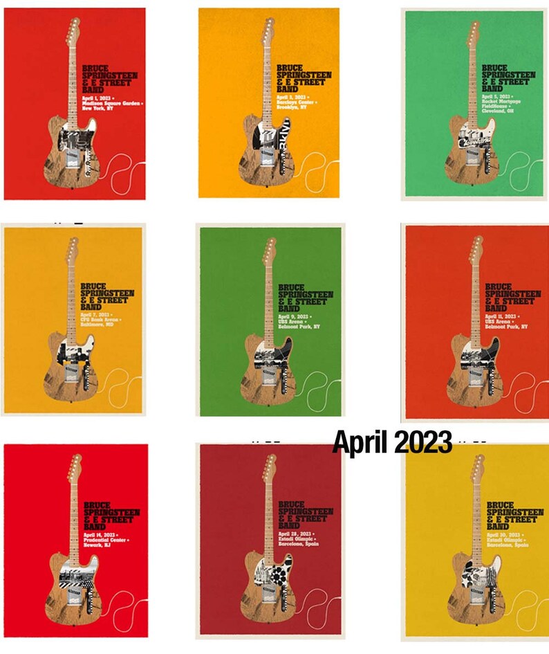 Bruce Springsteen and & the E-Street Band World Tour Columbus, OH April 21st, 2024 Custom Date And City Tour 2023 Poster zdjęcie 5