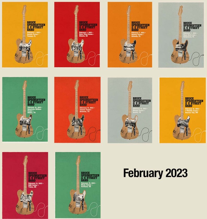 Bruce Springsteen and & the E-Street Band World Tour Columbus, OH April 21st, 2024 Custom Date And City Tour 2023 Poster zdjęcie 3