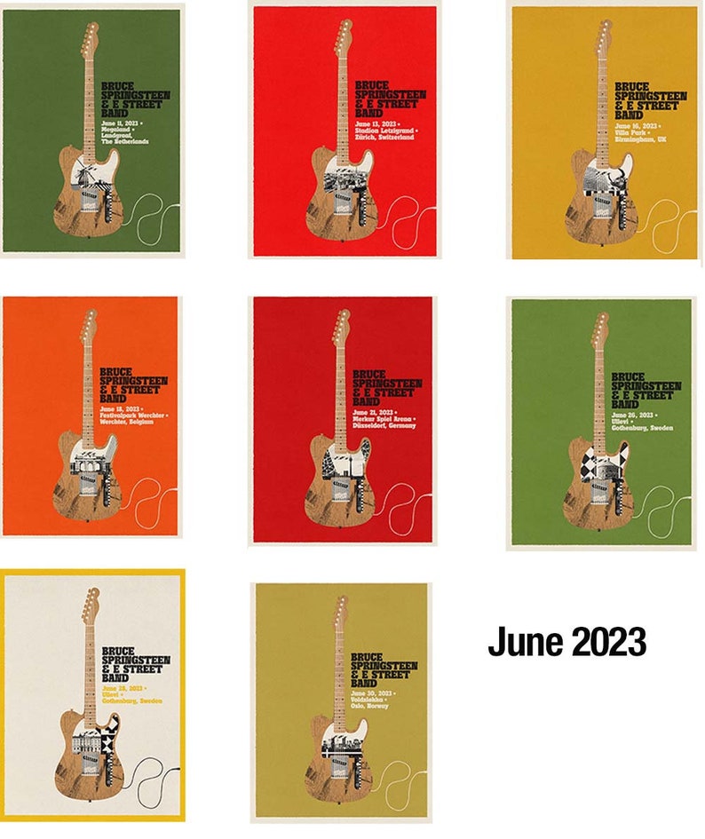 Bruce Springsteen and & the E-Street Band World Tour Columbus, OH April 21st, 2024 Custom Date And City Tour 2023 Poster zdjęcie 7