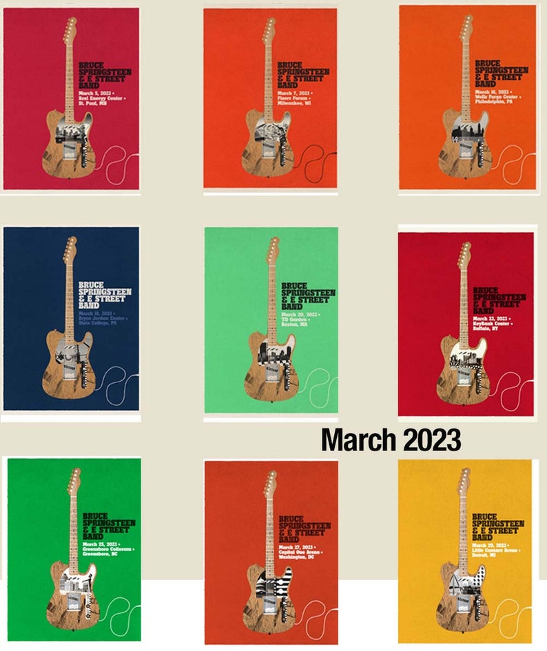 Bruce Springsteen and & the E-Street Band World Tour Columbus, OH April 21st, 2024 Custom Date And City Tour 2023 Poster zdjęcie 4