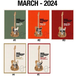 Bruce Springsteen and & the E-Street Band World Tour Columbus, OH April 21st, 2024 Custom Date And City Tour 2023 Poster zdjęcie 2