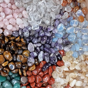 ASSORTED MIX, Tumbled Stones: SMALL Sizes Wholesale Bulk Lots (Mixed Assorted Tumbled Stones)