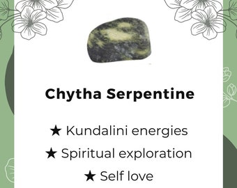 CHYTHA SERPENTINE CRYSTAL, Green Jade, Kundalini Energy, Aura Cleasning, Negativity Shield, Self Love