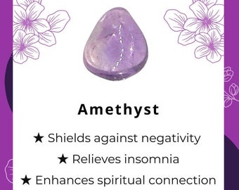 AMETHYST TUMBLED STONE, Loose Amethyst, Amethyst Loose, Tumbled Stone Amethyst, Amethyst Gems, Healing Crystals and Stones, Amethyst Crystal