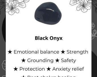 BLACK ONYX STONE, Black+Onyx, Black Onyx, Black Stone, Tumbled Stone, Black Onyx Gemstone, Healing Crystals and Stones, Gemstones, Gem