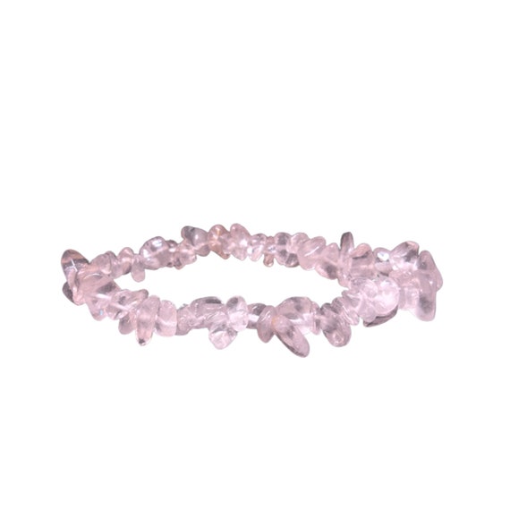 ROSE QUARTZ BRACELET, Crystal Bracelet, Healing Crystals Bracelet, Love Crystal Bracelet, Gemstones, Chipped Bracelet, Friendship, Jewelry