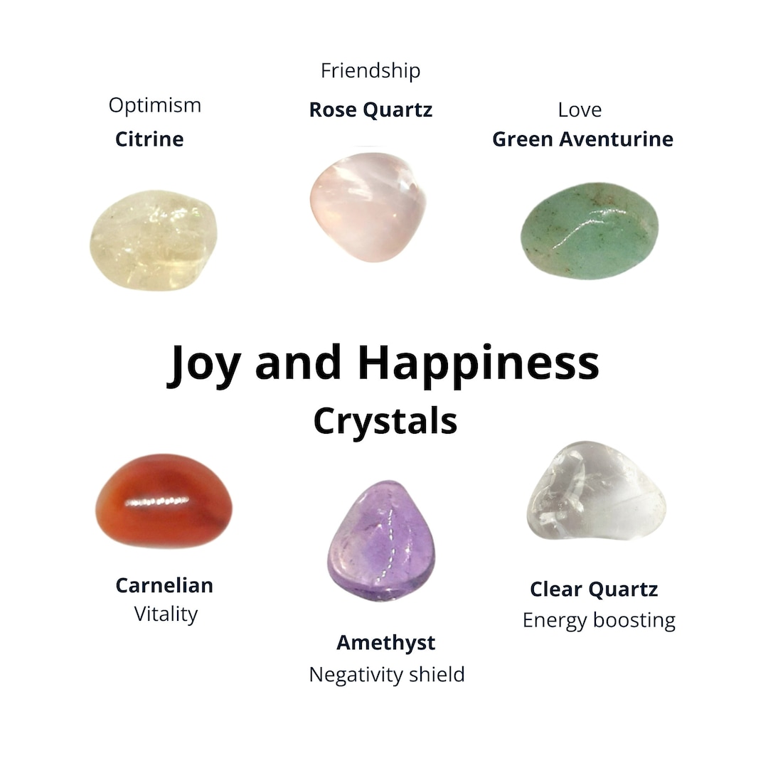 Joy and Happiness Crystal Set: Citrine, Rose Quartz, Green