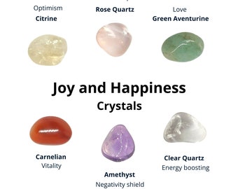 Joy and Happiness Crystal Set: Citrine, Rose Quartz, Green