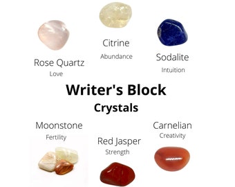 WRITERS BLOCK CRYSTALS, Brigid Deity, Expression, Intuition, Sensuality, Mental Clarity, Focus, Creativity, Fertility, Strength