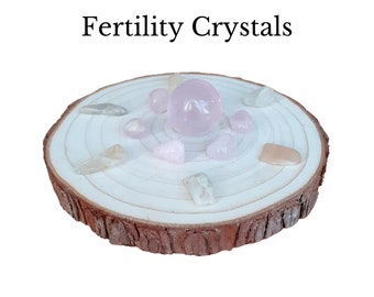 CRYSTALS FOR FERTILITY, Fertility Crystals, Fertility Gift, Fertility Stones, Crystal Grid Kit, Rose Quartz Crystal, Moonstone Crystal