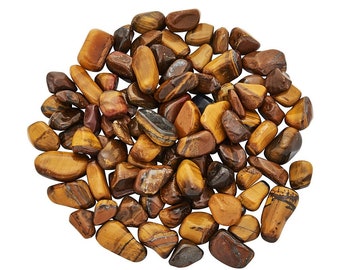 TIGERS EYE TUMBLED Stone Chips, Confidence, Good Fortune, Willpower Stone, Tiger&#39;s Eye Tumbled Stone, Loose Tigers Eye, Tigers Eye Gemstone,