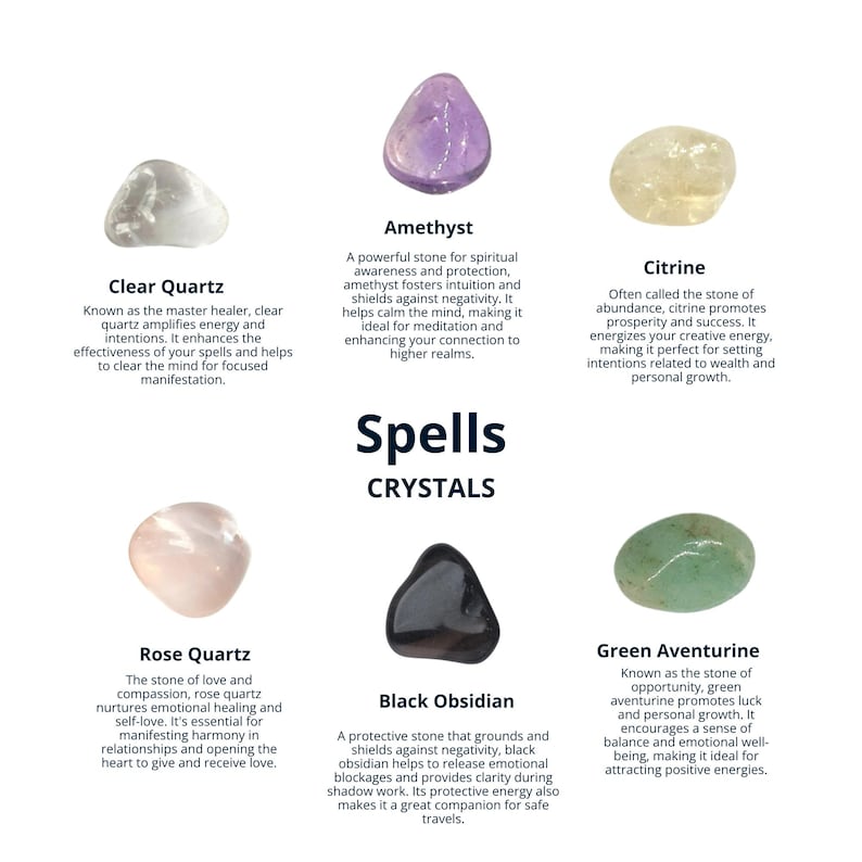 CRYSTALS for Spells and Magic. Crystals Gift, Healing Stones, Clear ...
