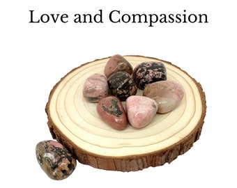 SELF LOVE Crystal Rhodonite Tumbled Stone Healing, Heart Healer, Gemstone, Compassion, Friendship, Emotional Balance, Heart Chakra