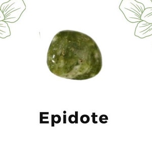 EPIDOTE TUMBLED STONE, Cristaux et pierres de guérison, opportunité, bonne chance, compassion, empathie, amour, équilibre émotionnel, guérison, cœur image 1