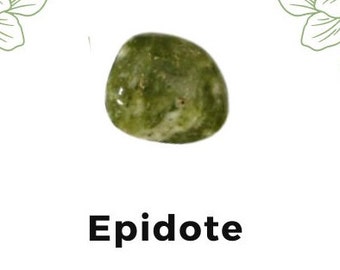 EPIDOTE TUMBLED STONE, Healing Crystals and Stones, Opportunity, Good Luck, Compassion, Empathy, Love, Emotional Balance, Healing, Heart