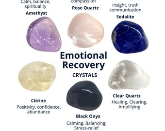 CRYSTALS FOR EMOTIONAL Recovery Healing, Stress Relief, Empowerment, Self-love,