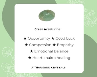 AVENTURINE TUMBLED STONE, Healing Crystals and Stones, Opportunity, Good Luck, Compassion, Empathy, Love, Emotional Balance, Healing, Heart