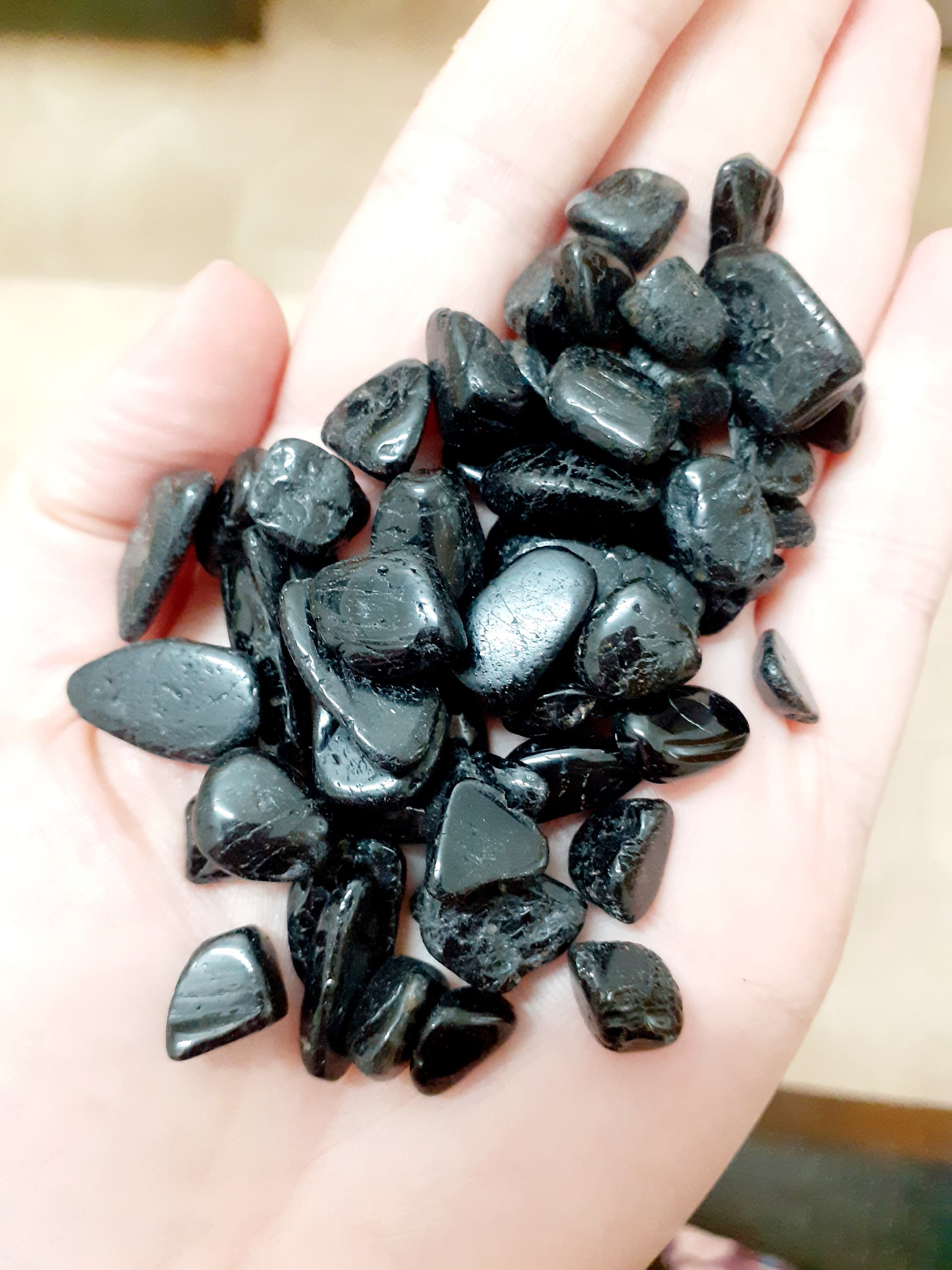 BLACK TOURMALINE CRYSTAL, Crystal Chips - Etsy