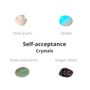 ENSEMBLE DE CRISTAL, Pour l&#39;acceptation de soi, estime de soi, cadeau de cristaux, pierres précieuses, pierres, amour de soi, estime de soi