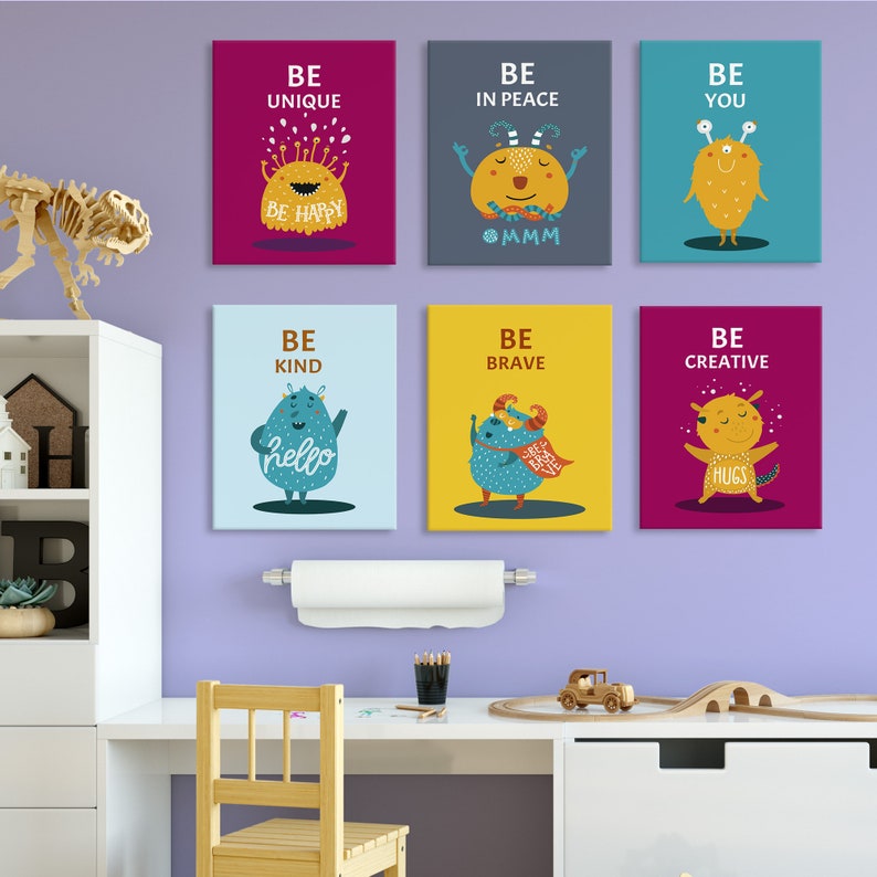 Modern Home Design Cute Animal Digital Poster Nursery Wall Art Be You Monsters Printable Art Kids Room Decor Quote Art Perfect Gift