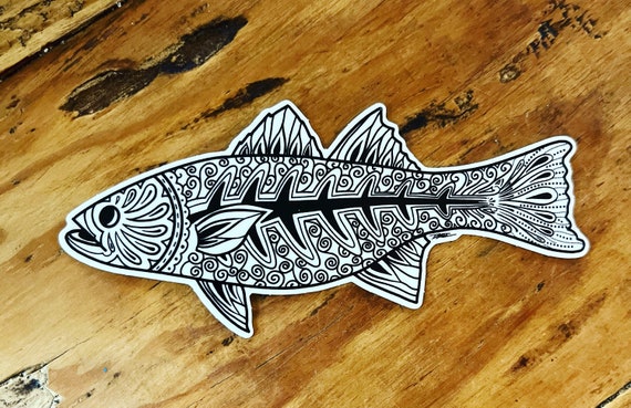 Funny Fish Sticker Striped Bass Boat Decal Bass Fishing Sticker