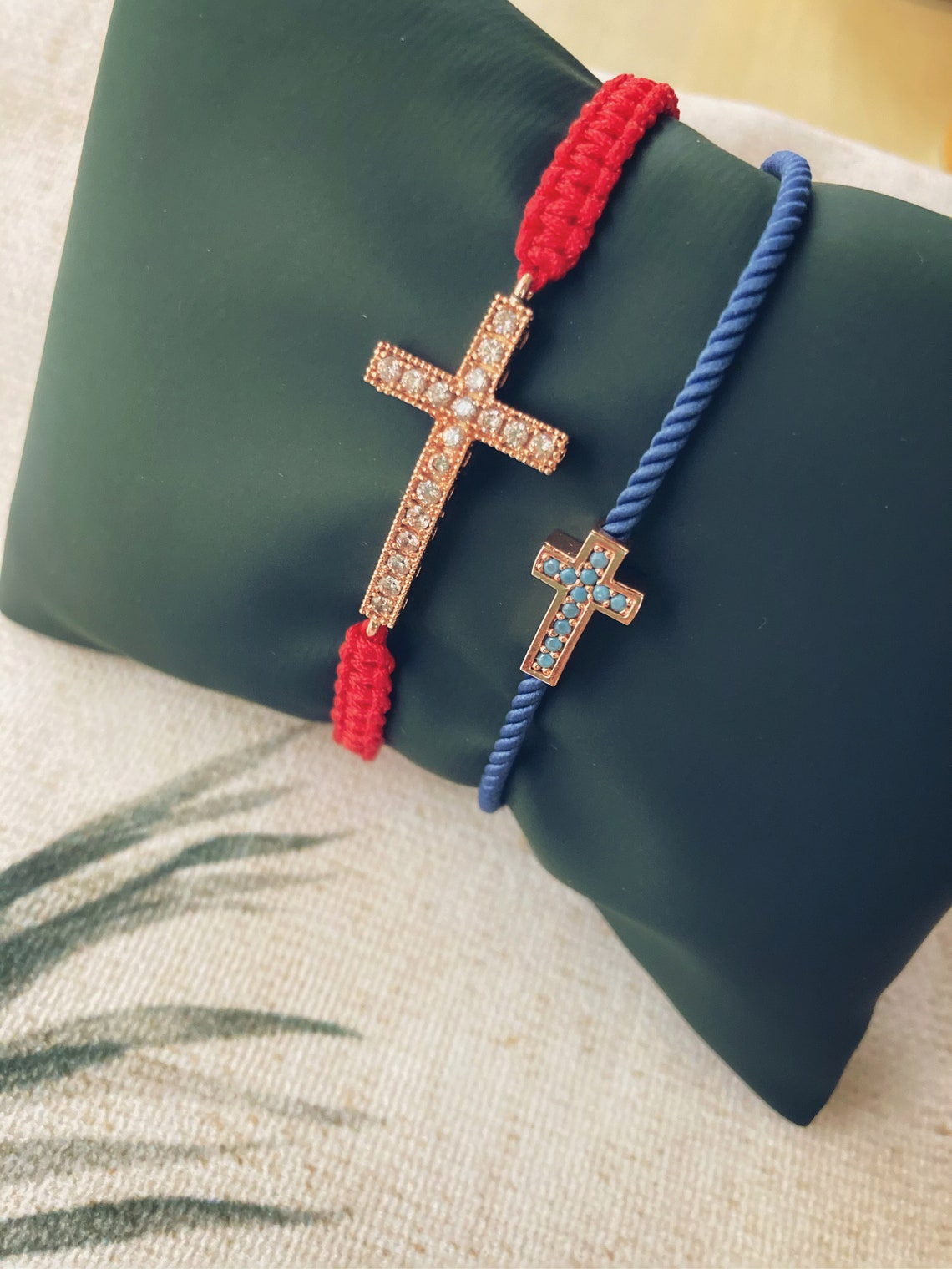 Red Cross Bracelet Cross Charm Protection Multi CZ Stones Etsy