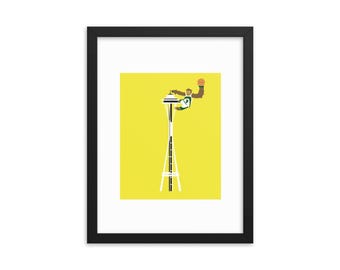 Seattle Supersonic Sasquatch Takes Over the Needle Print Framed