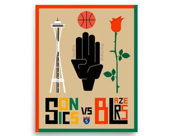Seattle Vs Portland Basketball Part 2: Tip Off Print