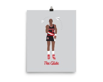 Portland Trailblazer Clyde the Glide Print