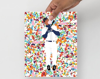 Ken Griffey Jr. Gum Wall Illustration Print