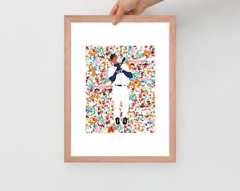 Ken Griffey Jr. Gum Wall Illustration Framed Print