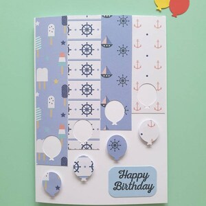 d'anniversaire ballons nautiques | Carte de voeux d'anniversaire faite main sur le thème de l'océan Royaume-Uni