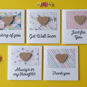 Mini Cartões de Sentimentos | Pacote com 5 Notas de Agradecimento e Gentileza | Pequenos Cartões de Felicitações | Correio Feliz Acessível