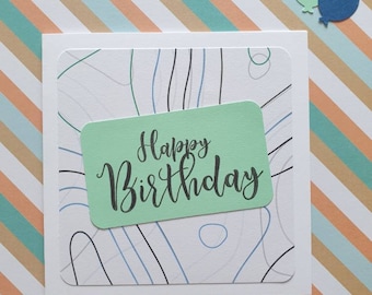 Minimalist Birthday Card | Modern Handmade Greeting | Simple Contemporary Card | Clean Design Birthday Wishes | Affordable UK Card