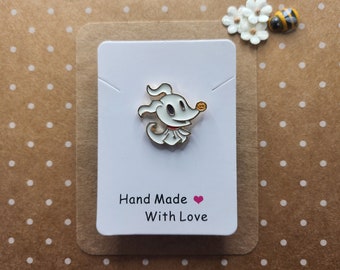 Ghost Dog Enamel Pin Badge | Cute Zero Pup Brooch | Spooky Tiny Gift | Halloween or Everyday Accessory | Affordable UK Gift