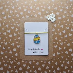 Braccialetto dei desideri con ciondolo a forma di uovo di Pasqua / 4 modelli / Braccialetto primaverile con cordino / Regalo "Esprimi un desiderio" / Gettone "Pop in a Card" nel Regno Unito