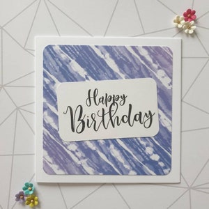 carte d'anniversaire en marbre | Carte faite main élégante | Design d'anniversaire minimaliste, petit cadeau, salutation économique