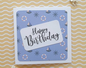 Handmade Nautical Birthday Card | Coastal Sea Lover Gift