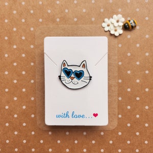 Cool Cat Enamel Pin Badge | Funny Cat Lapel Brooch | Cat Lover Gift UK