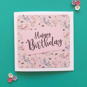 carte d'anniversaire de vélo | Carte de voeux faite main | Carte amusante pour lui | Petit cadeau abordable