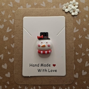 Snowman Head Pocket Pal | Mini Pocket Hug Gift | Cute Winter Keepsake | Festive Letterbox Token | Budget Christmas Stocking Filler