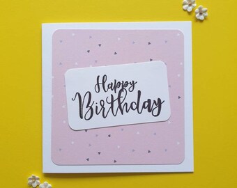 Handmade Birthday Card, With Love on Your Birthday, Sending You Love ...