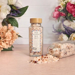 Wildflower Bath Salts | Rose & Lavender Pink Himalayan Bath Salts