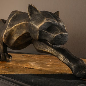 Cubic Panther Statue Sculpture 28.3&quot; , XL Animal, Art, Design Accessories, Farmhouse Decor, Cougar