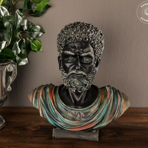 MARCUS AURELIUS BUST 12.2&quot;, Roman Emperor Sculpture, Empire Statue, Greek Mythology, Decor, Art